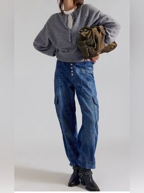 Free People We the Free wallflower pull on jeans in summer nights indigo